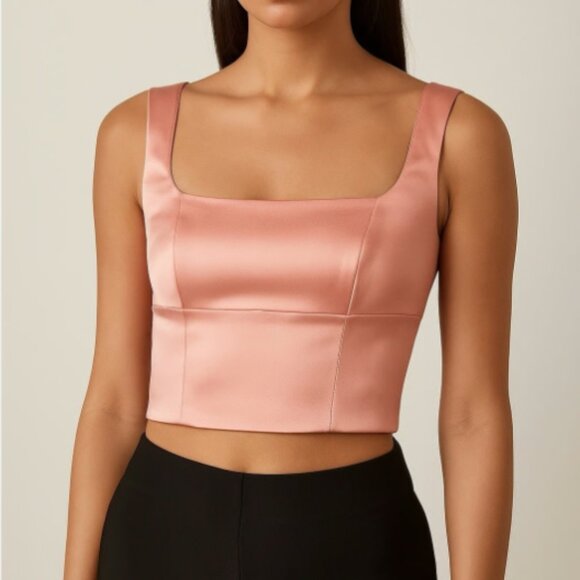 Wilfred | Shine Bustier Pink Crop Top Size XS - Picture 1 of 1